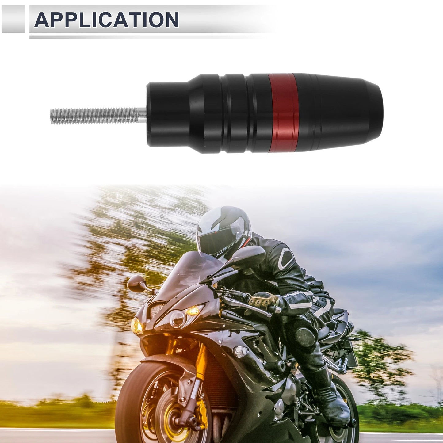 11mm Aluminum Alloy Plastic Motorcycle Slider Frame Bolt 1Set Red for Motorcycle