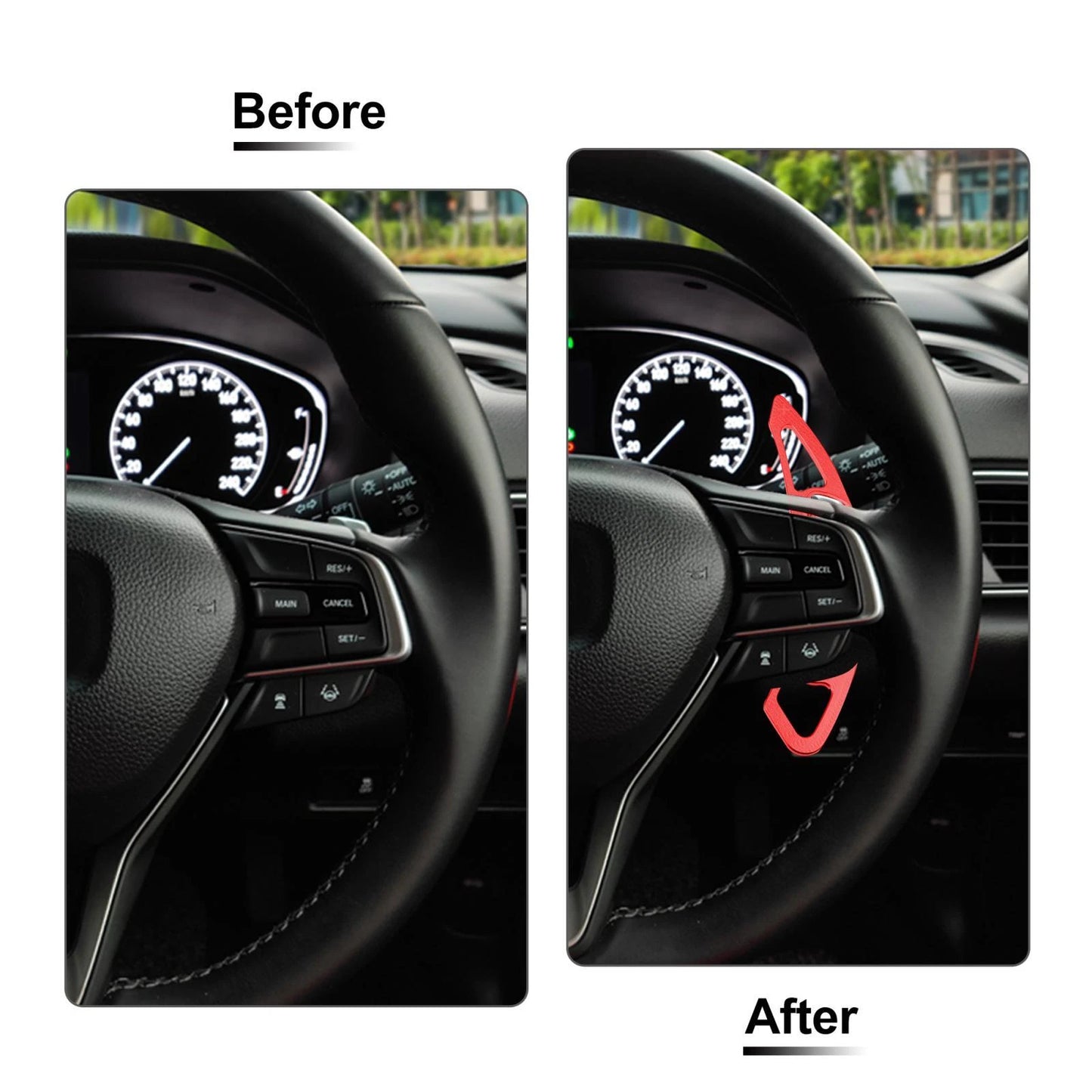 Car Paddle Shifter 2 x Aluminum Alloy Red for Honda Spirior Odyssey (2015-2018)
