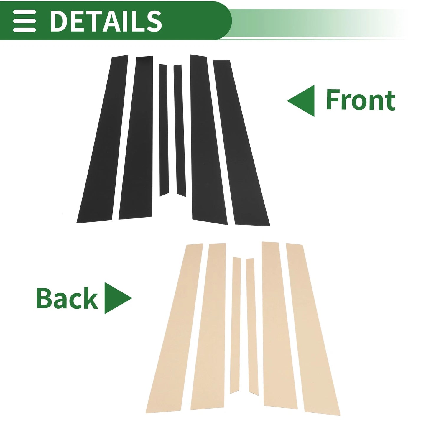 6 Pcs Black Door Pillar Window Trim for Lexus LS (2001-2006)