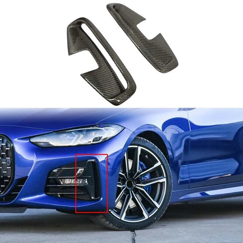 Real Carbon Fiber Front Bumper Air Vent Cover Trim for BMW G22 M440i 2021-2023