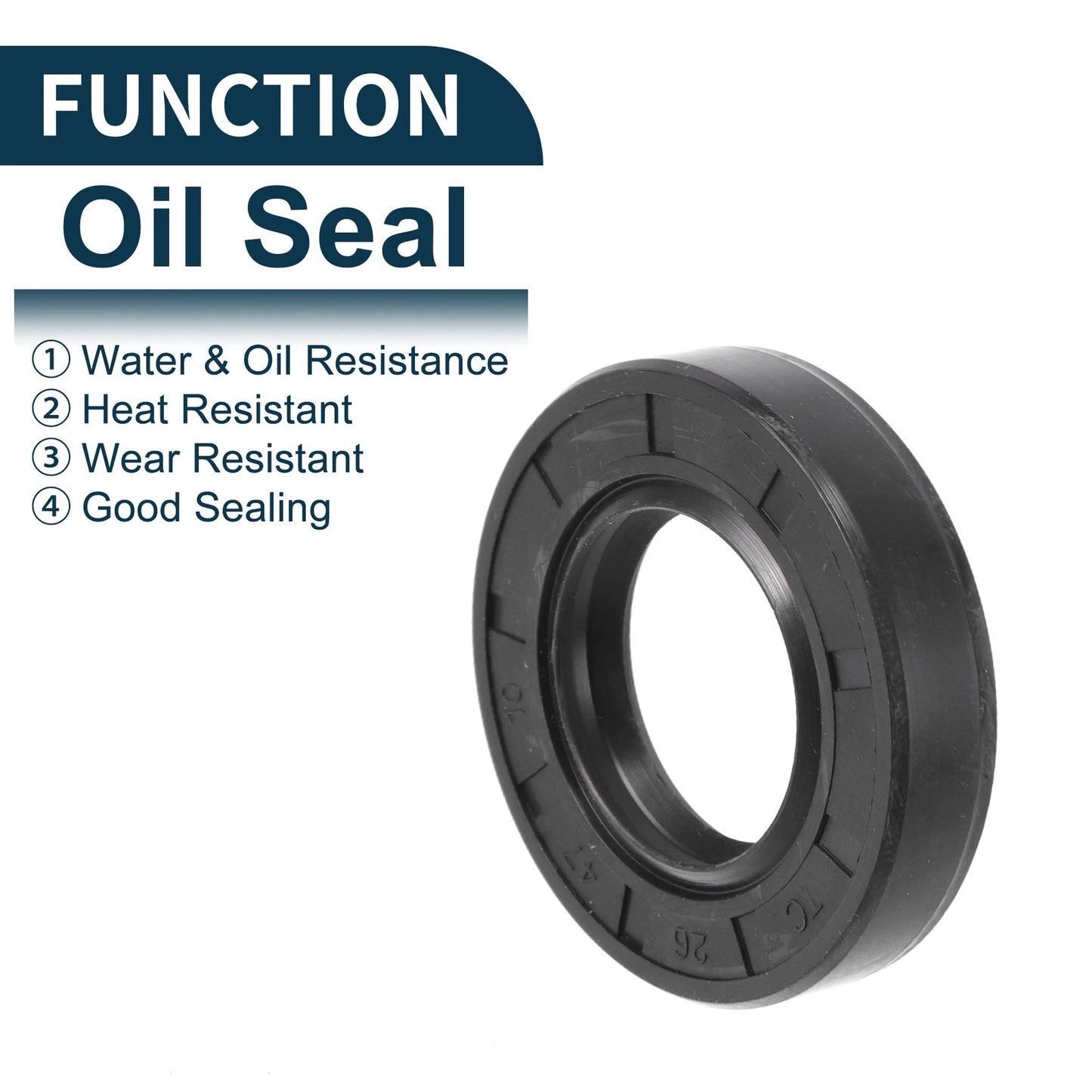 Oil Seal Rotary Shaft Seal 26x47x10mm NBR Black 5 pcs