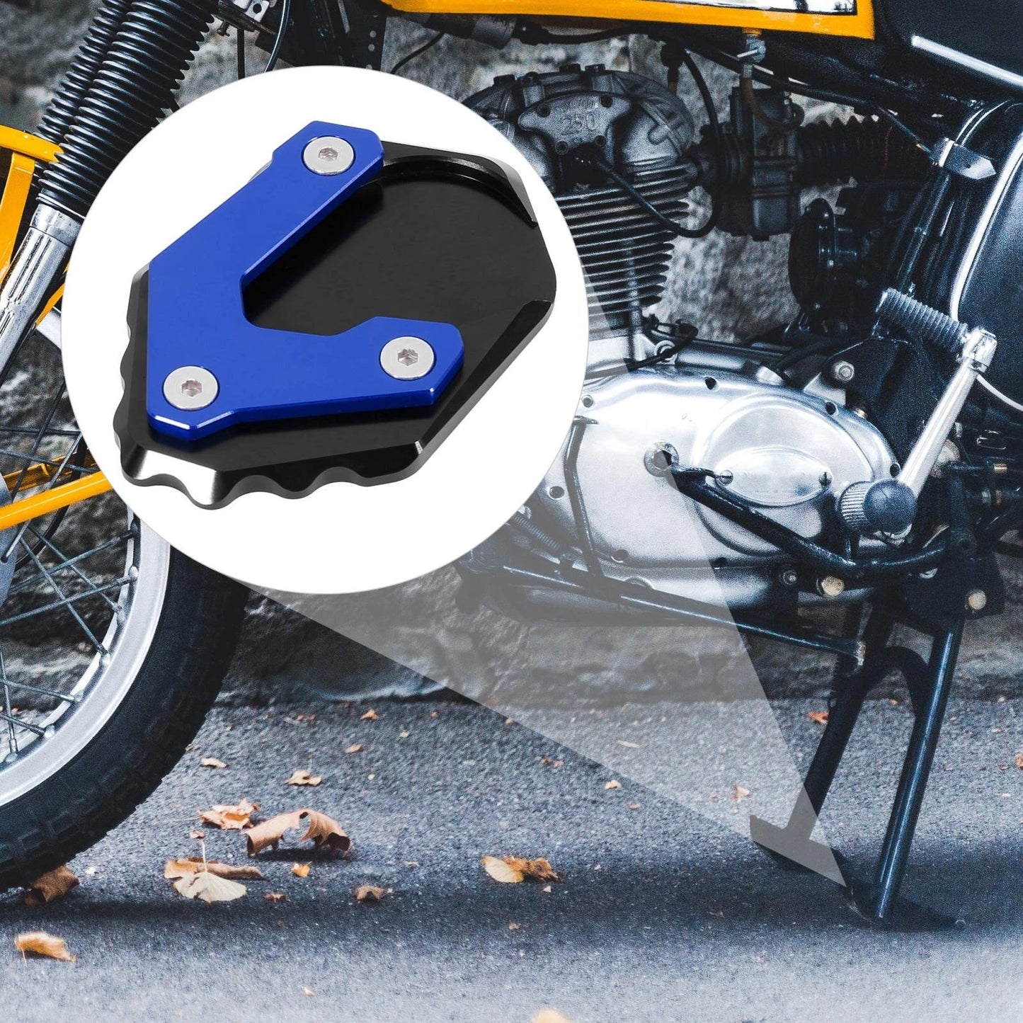 Kickstand Enlarger Plate Pad Blue for BMW R1200GS LC (2013–2018)