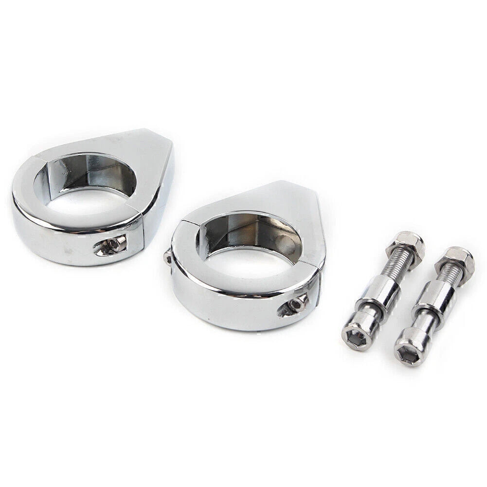 Chrome Fork Clamp Turn Signal Clamps for Harley Softail (39mm)