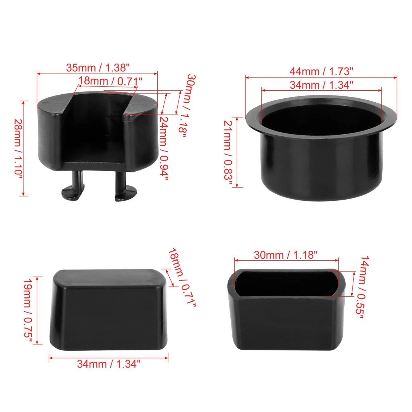 Tailgate Hinge Pivot Bushing Insert Kit Black for Dodge Ram 1500 (1996 - 2001)