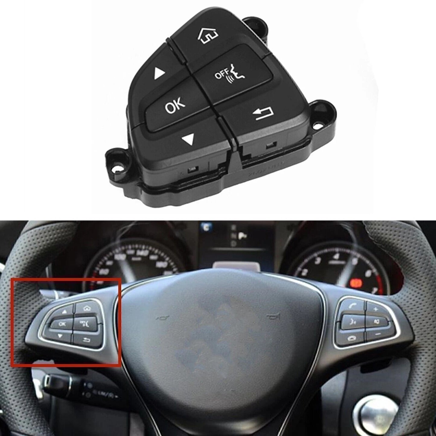 1x Left Steering Wheel Control Switch for Mercedes Benz W205 C253 (2015-2018)