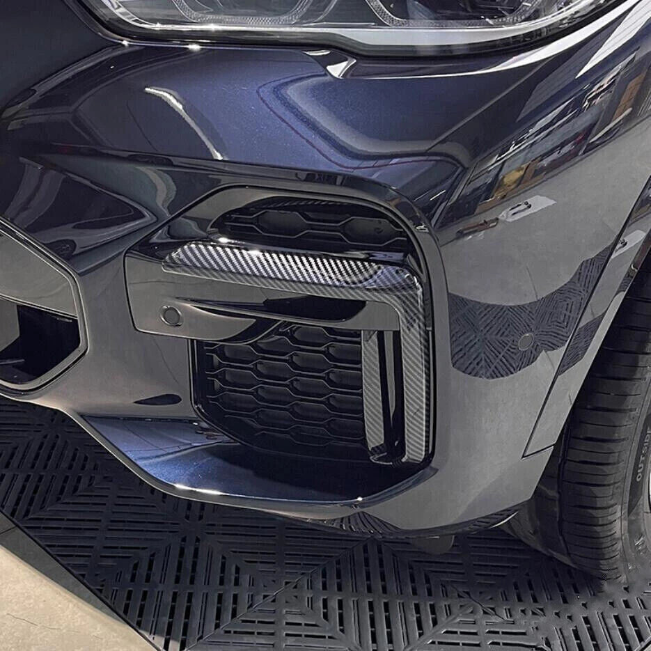 2 x Carbon Fiber ABS Front Fog Light Lamp Cover Trim for BMW X5 G05 (2019–2023)