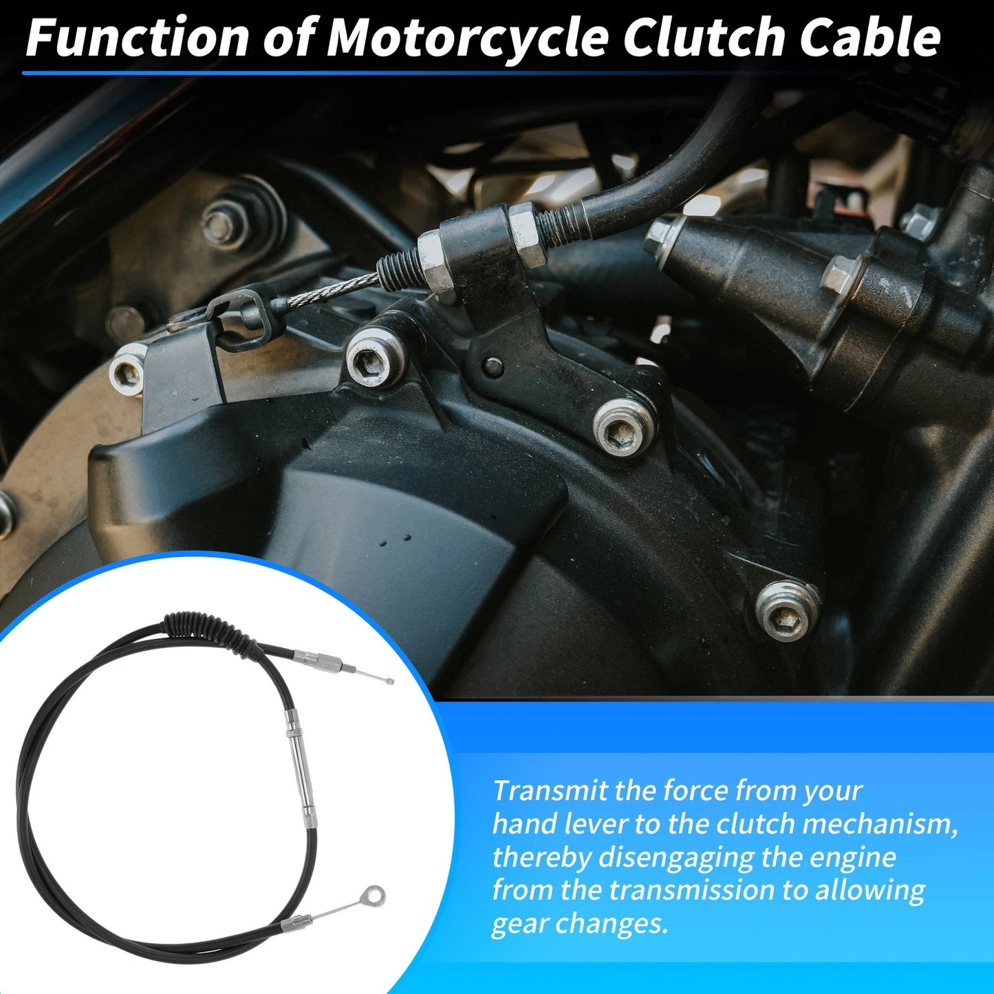 Clutch Cable 160cm/62.99" for Harley Sportster XL883 XL1200 (1986–2013)
