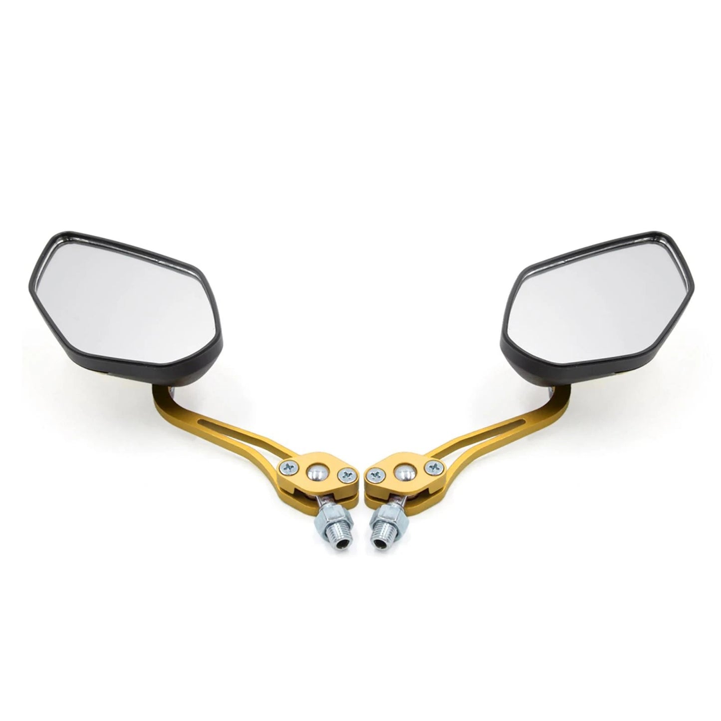 8mm 10mm Thread Rear View Side Mirror Gold Tone Universal for Motorcycle