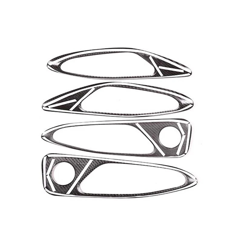 Real Carbon Fiber Interior Door Handle Cover Trim For Alfa Romeo Giulia 2017-18