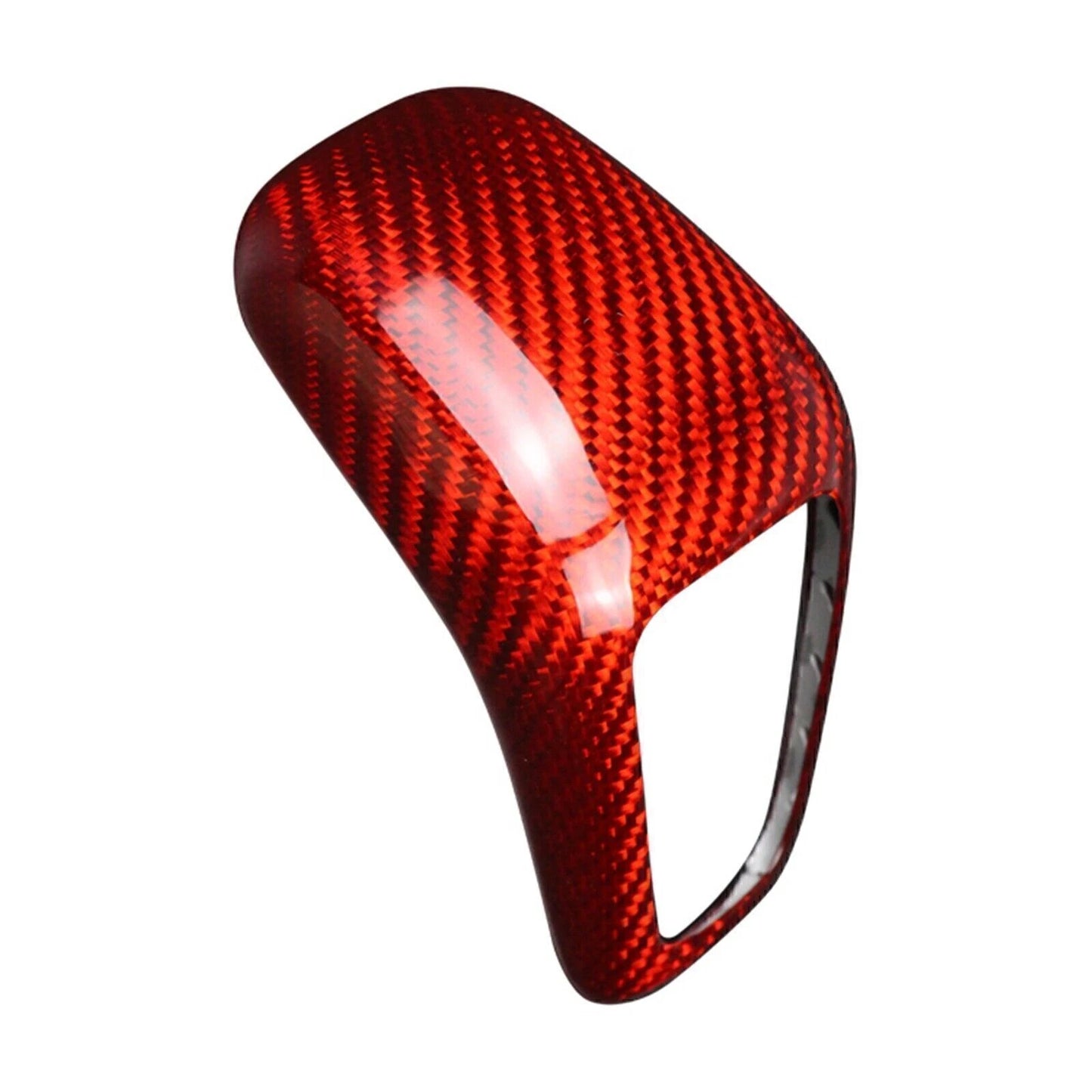 Red Carbon Fiber Gear Shift Knob Trim Cover for Porsche Cayenne (2019-2023)