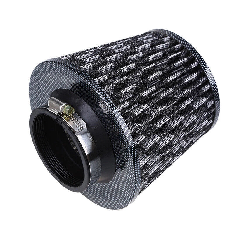3" Carbon Fiber Black Inlet Short Ram Cold Air Intake for Universal Vehicles