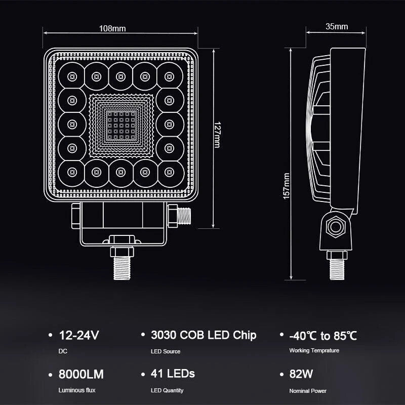 1X 4inch LED Work Lights Mounting Parts for Truck