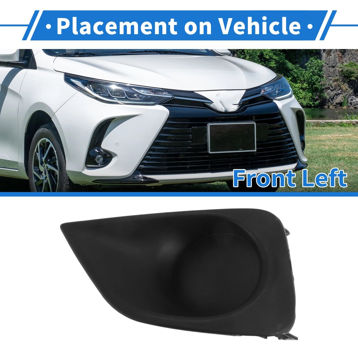 Front Left Fog Light Grill for Toyota Vios (2013–2016)