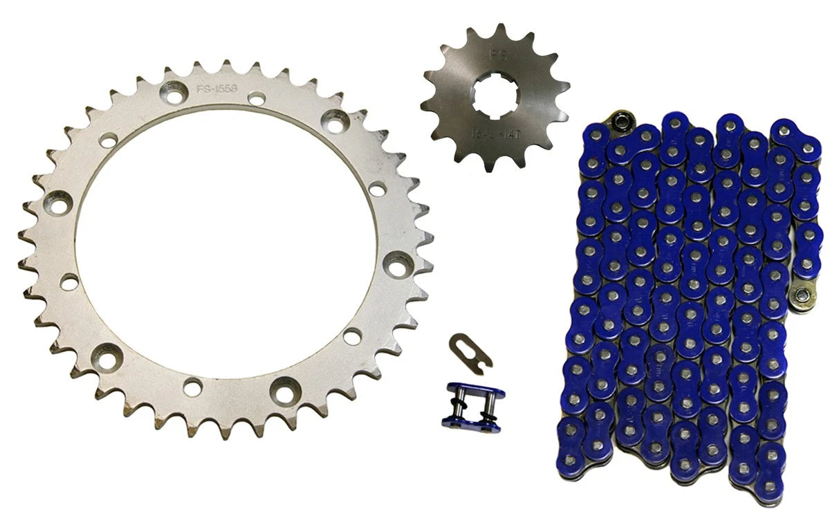 Blue 520x100 O-Ring Chain & 14/40 Sprockets for Yamaha Warrior (1989–2004)
