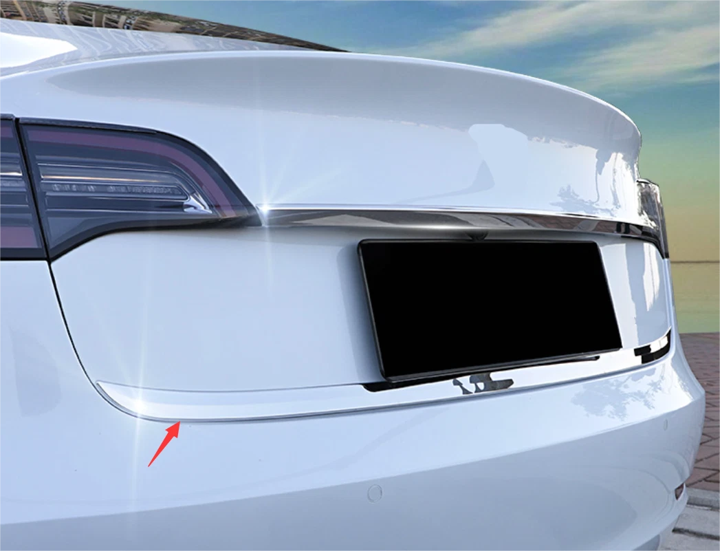 Steel Rear Door Trunk Tailgate Molding Cover for Tesla Model 3 (2018-2023)