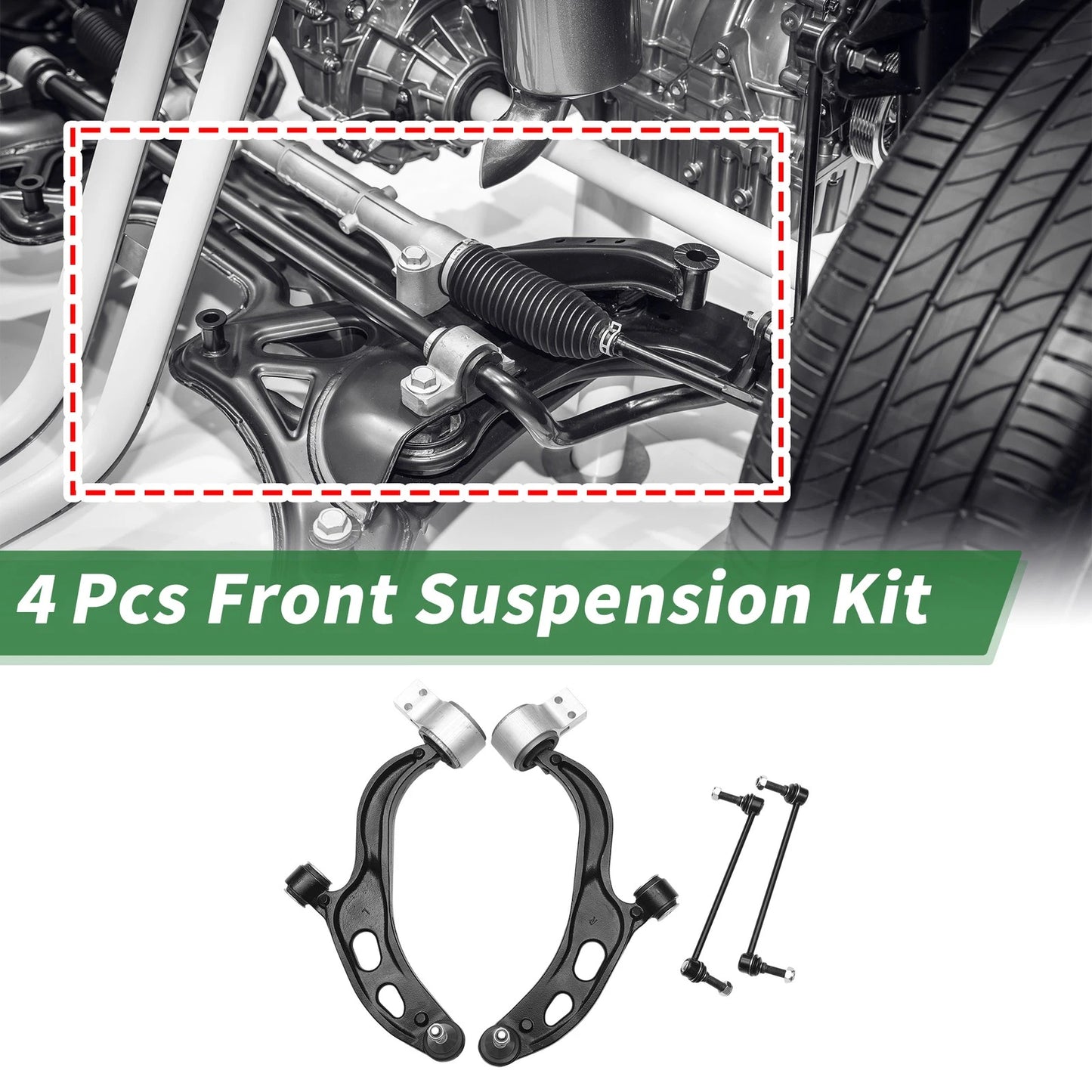 4 Pcs Front Lower Control Arms for Ford Flex (2010-2012)