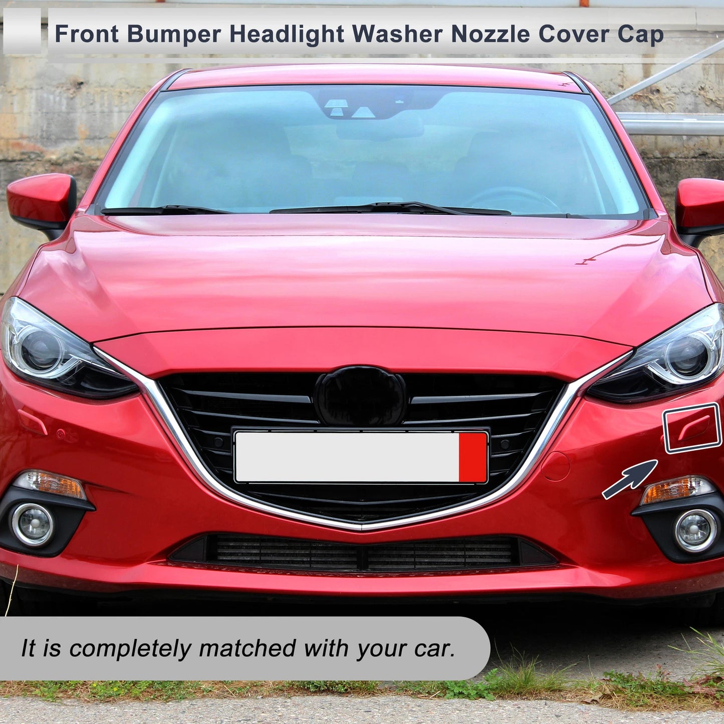 Front Left Bumper Headlight Washer Nozzle Cover for Mazda 3 (2004-2009)