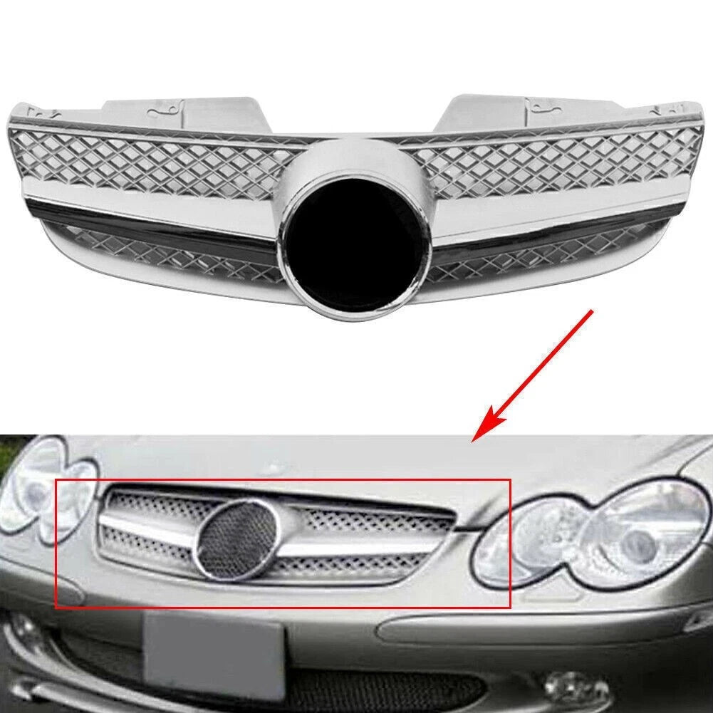 Front Bumper Upper Mesh Grille for Mercedes Benz R230 SL550 SL63 (2007-2008)