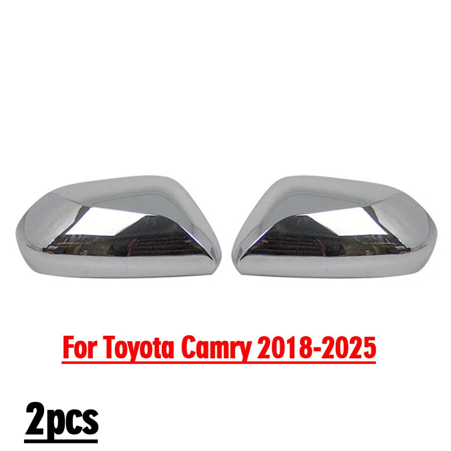 2pc Silver Rearview Mirror Cover Trim for Toyota Camry (2018–2025)