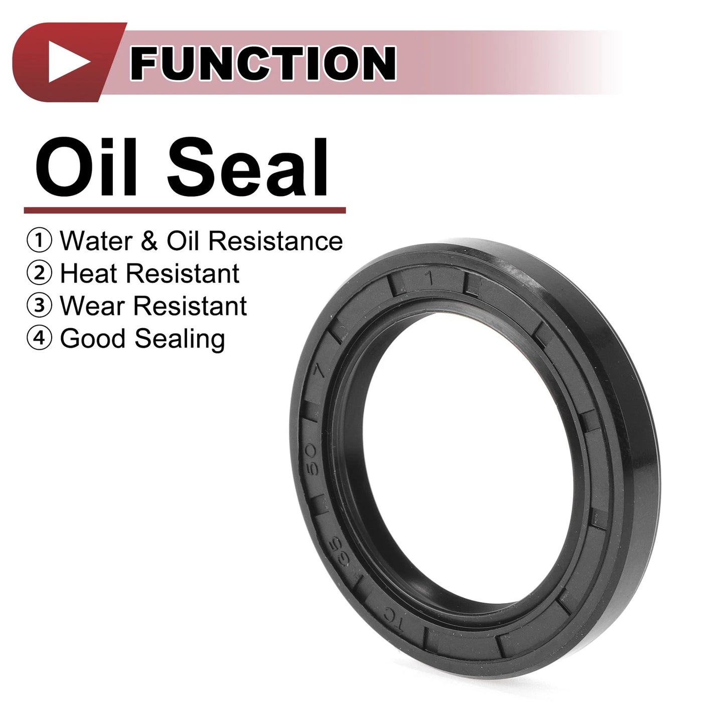Rotary Shaft Seal 35x50x7mm Oil Seal Nitrile 70D Black 5 Pcs