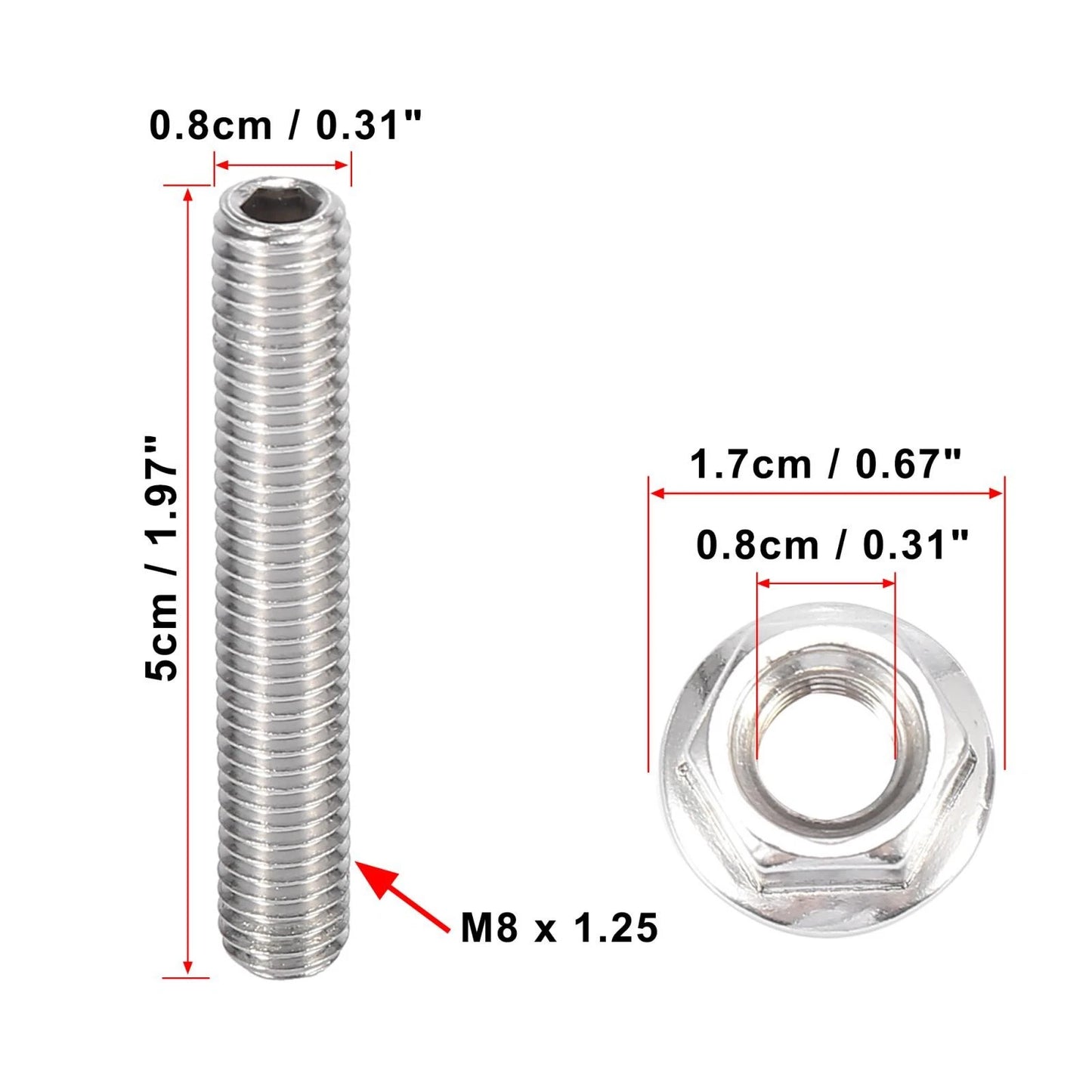 16 x Stainless Steel Exhaust Manifold Bolt Studs for Ford 4.6 5.4L (2000-2010)