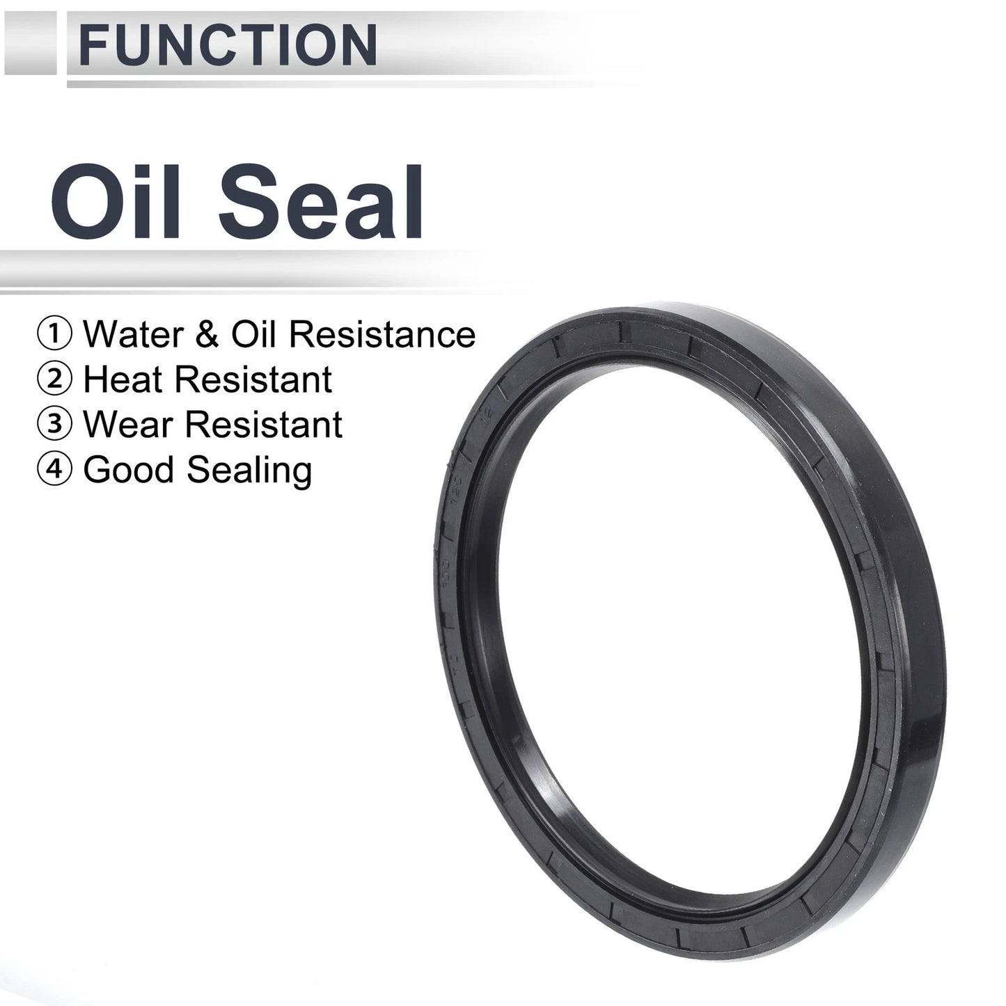 Oil Seal Rotary Shaft Seal NBR Rubber 100x120x12mm Black 5 Pcs