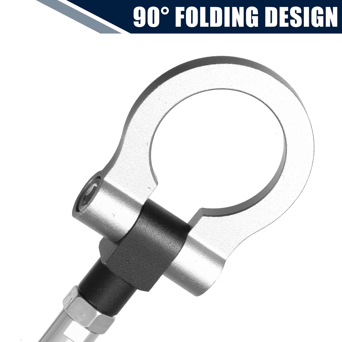 Silver Tone Round Bumper Trailer Ring Eye Towing for Honda Fit (2009-2013)