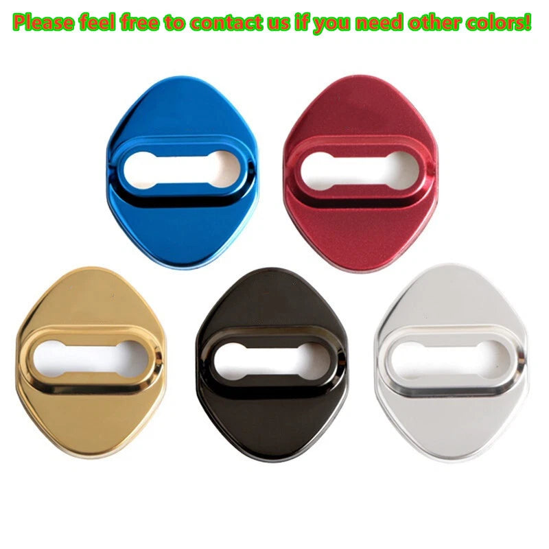 4X Red Accessories Door Lock Protective Cover Trim for Toyota RAV4 (2013-2023)