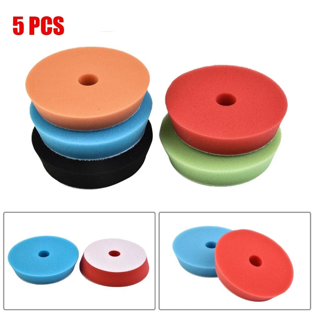 6 Inch Car Flat Sponge Polishing Buffing Pad Waxing Polisher Wheel Tool Kit