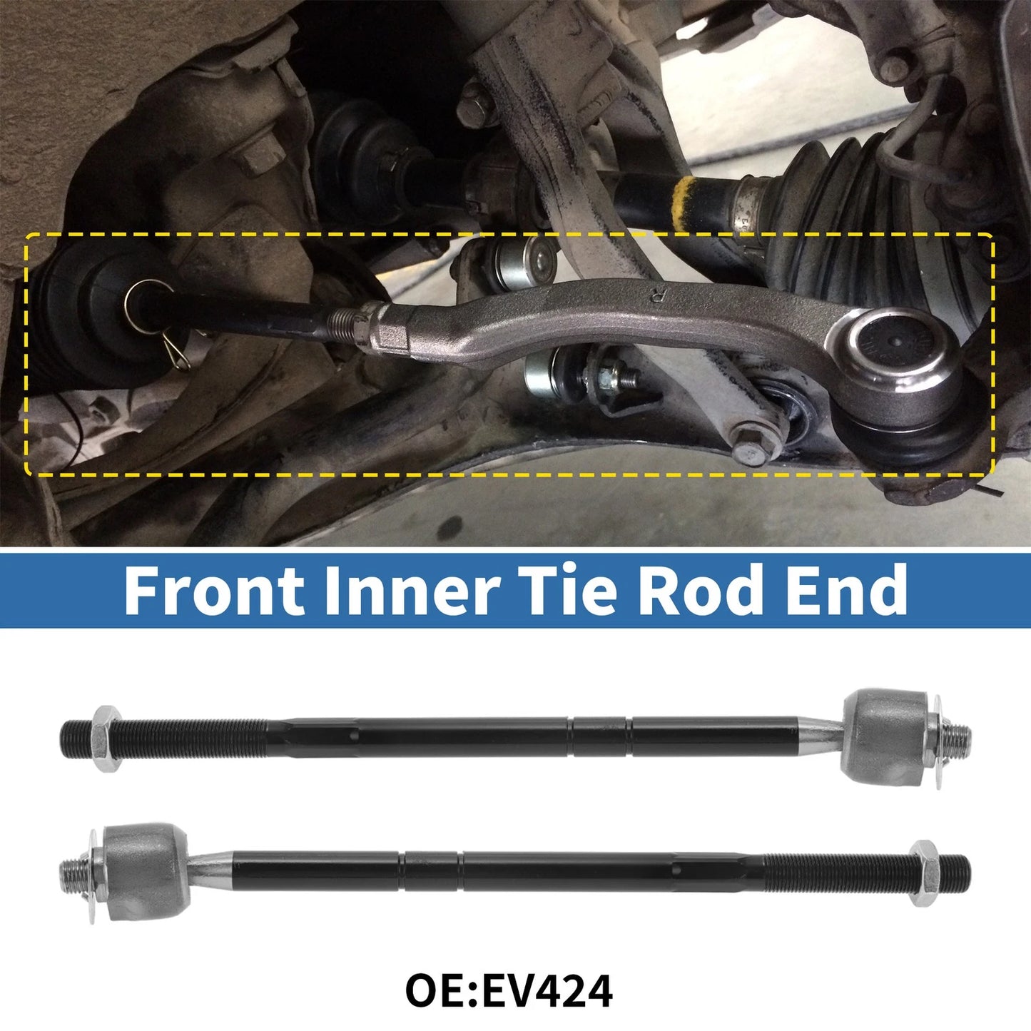 2 x Front Inner Tie Rod End Links for Toyota Matrix (2003–2008)