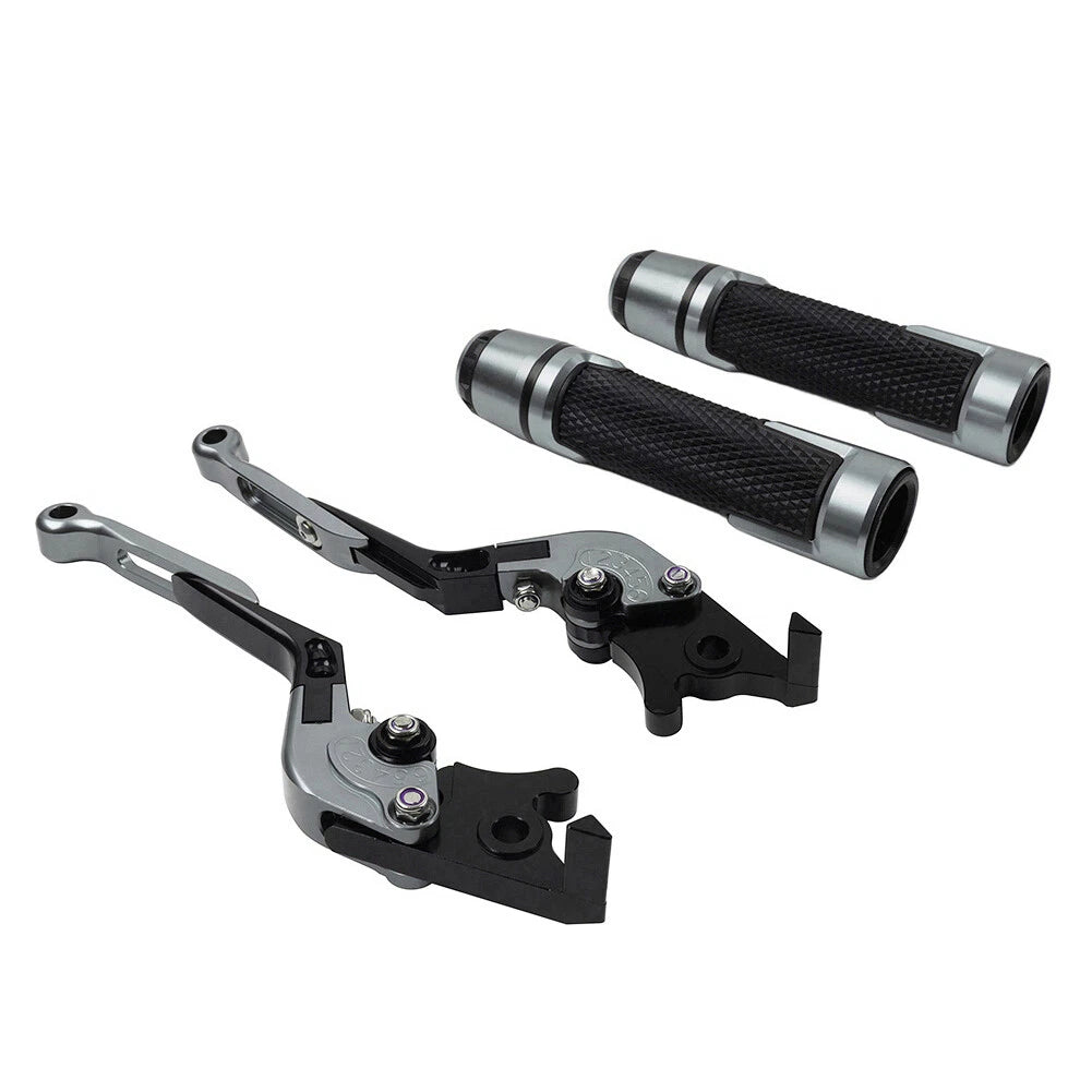 Titanium Extendable Brake Clutch Levers Grip Set for Kawasaki ZX6R (2005-2023)