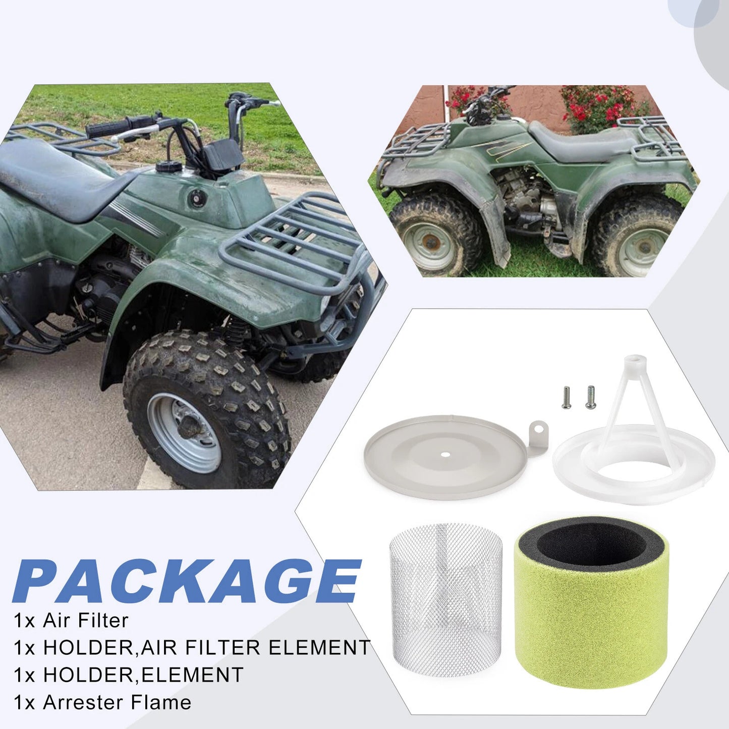 Air Filter + Guide Kit for Kawasaki Bayou 400 4X4 (1993–1998)