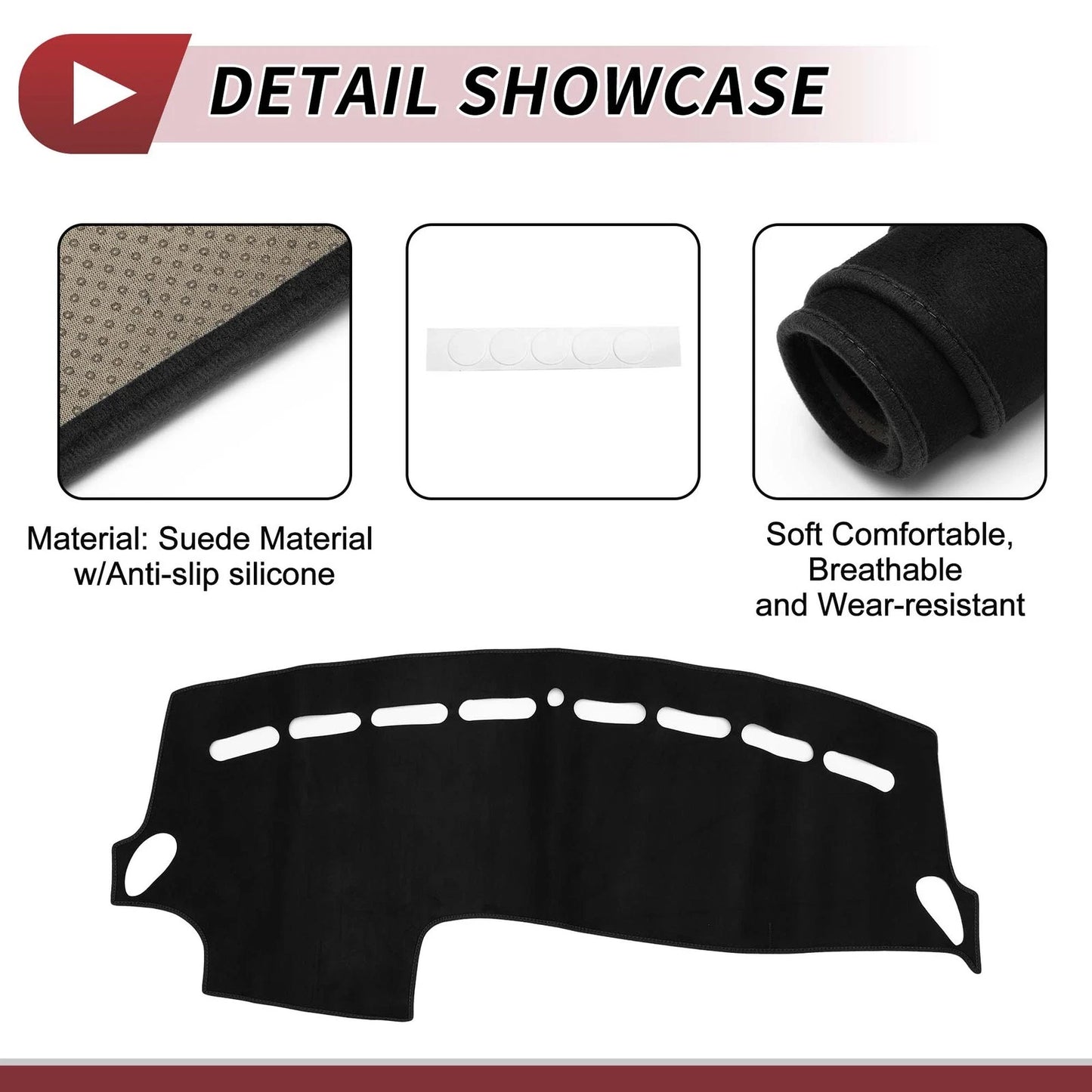 Dashboard Cover Mat for Volvo V40 2013-2017 Sun Protector Pad Black
