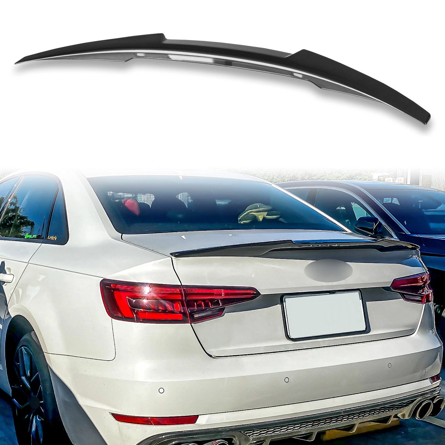 ABS Boot Spoiler for Audi A4 B9 (2016-2021) Black LY9B
