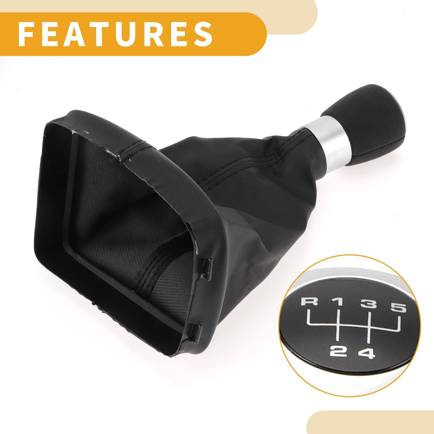 5 Speed Gear Shifter Knob & Cover for Ford Galaxy (2005-2006)