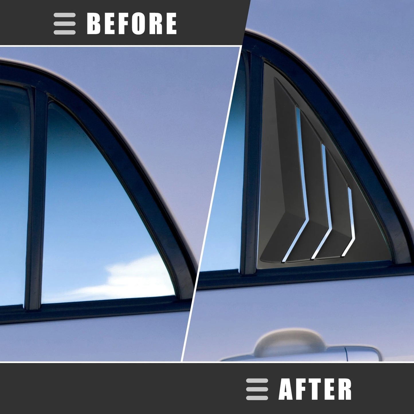 Rear Side Window Louvers Vent Covers for Nissan Sentra (2013-2019)