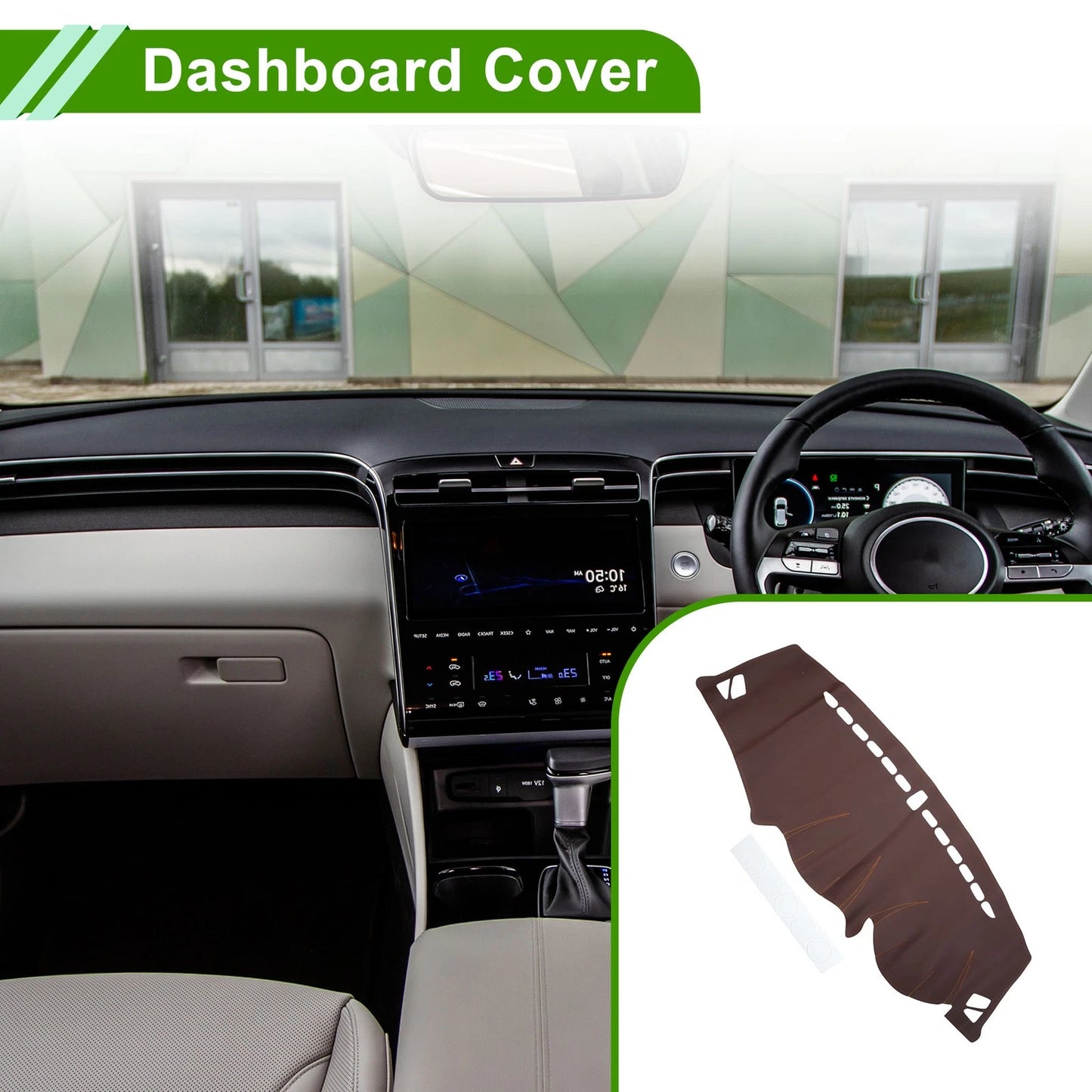 Dashboard Cover Mat for Hyundai ix35 Tucson (2010-2015) - Brown Carpet