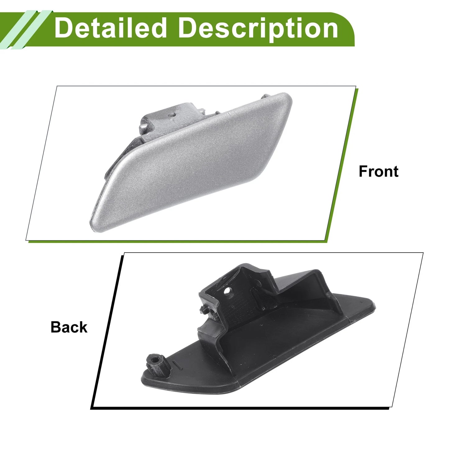 Left Washer Nozzle Cover Cap for Porsche Panamera Silver Tone
