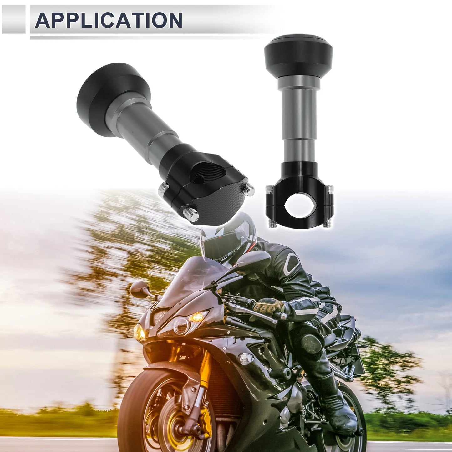 0.98"-1.1" 2 x Motorcycle Slider Frame Titanium Tone for Make Model
