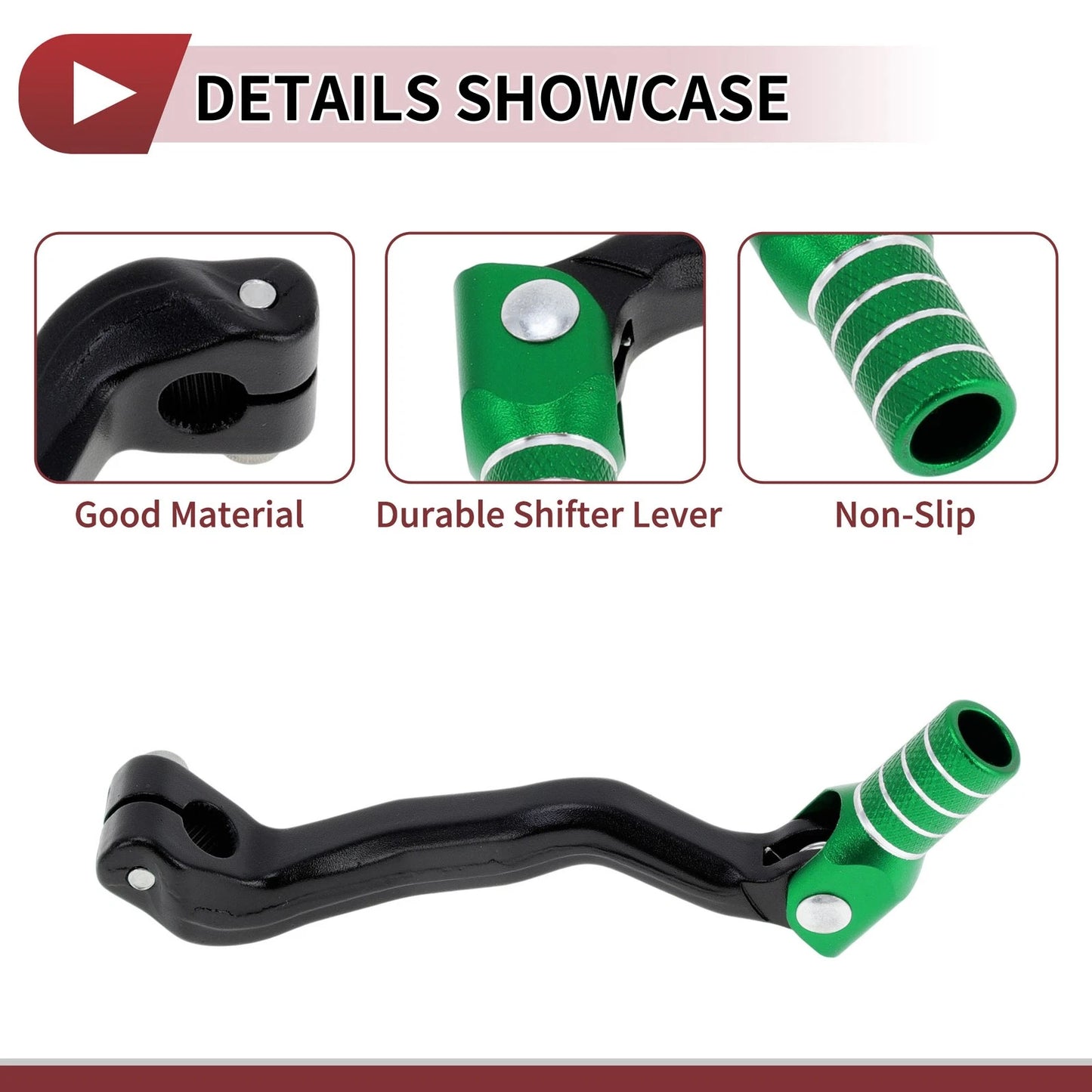 Folding Motorcycle Gear Shifter Lever Black Green Silver Tone for Bosuer M4