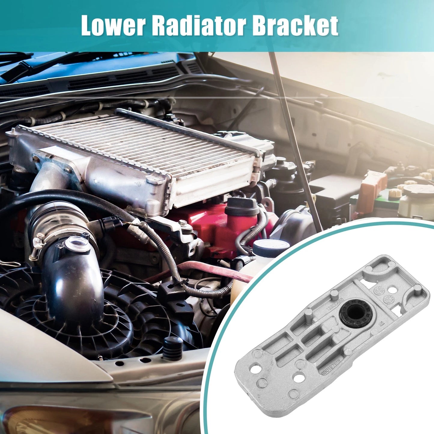 2 x Lower Radiator Bracket with Rubber Cushion Bushing Radiator for Chevrolet