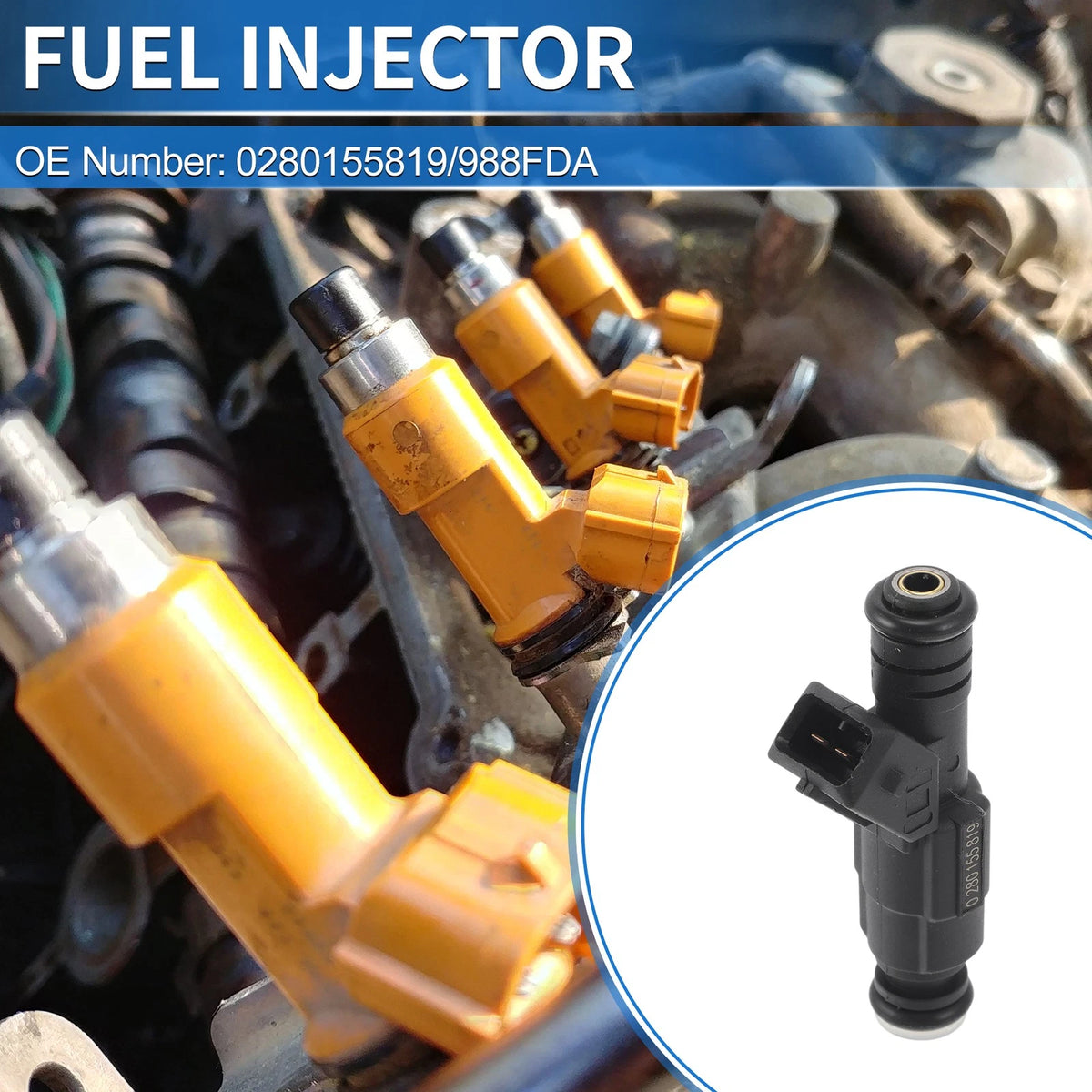Fuel Injector for Audi A4 1.8T (1997-2000) - 1 x No.0280155819/988FDA