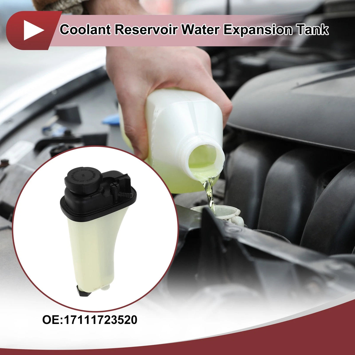 Coolant Expansion Overflow Tank with Cap for BMW E36 320i M3 Z3 (1992-1999)