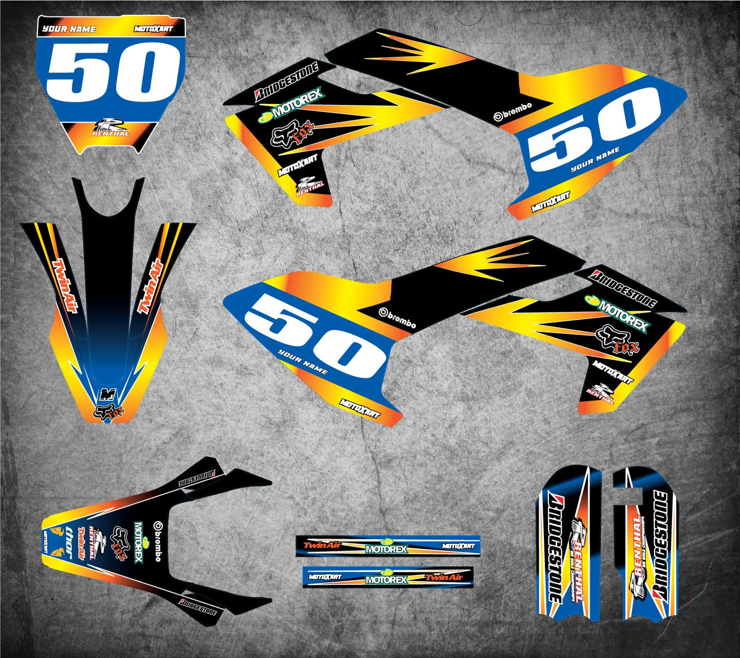 Custom Graphics Kit for Husqvarna TC 50 (2016-2019) DIGGER Style Decal