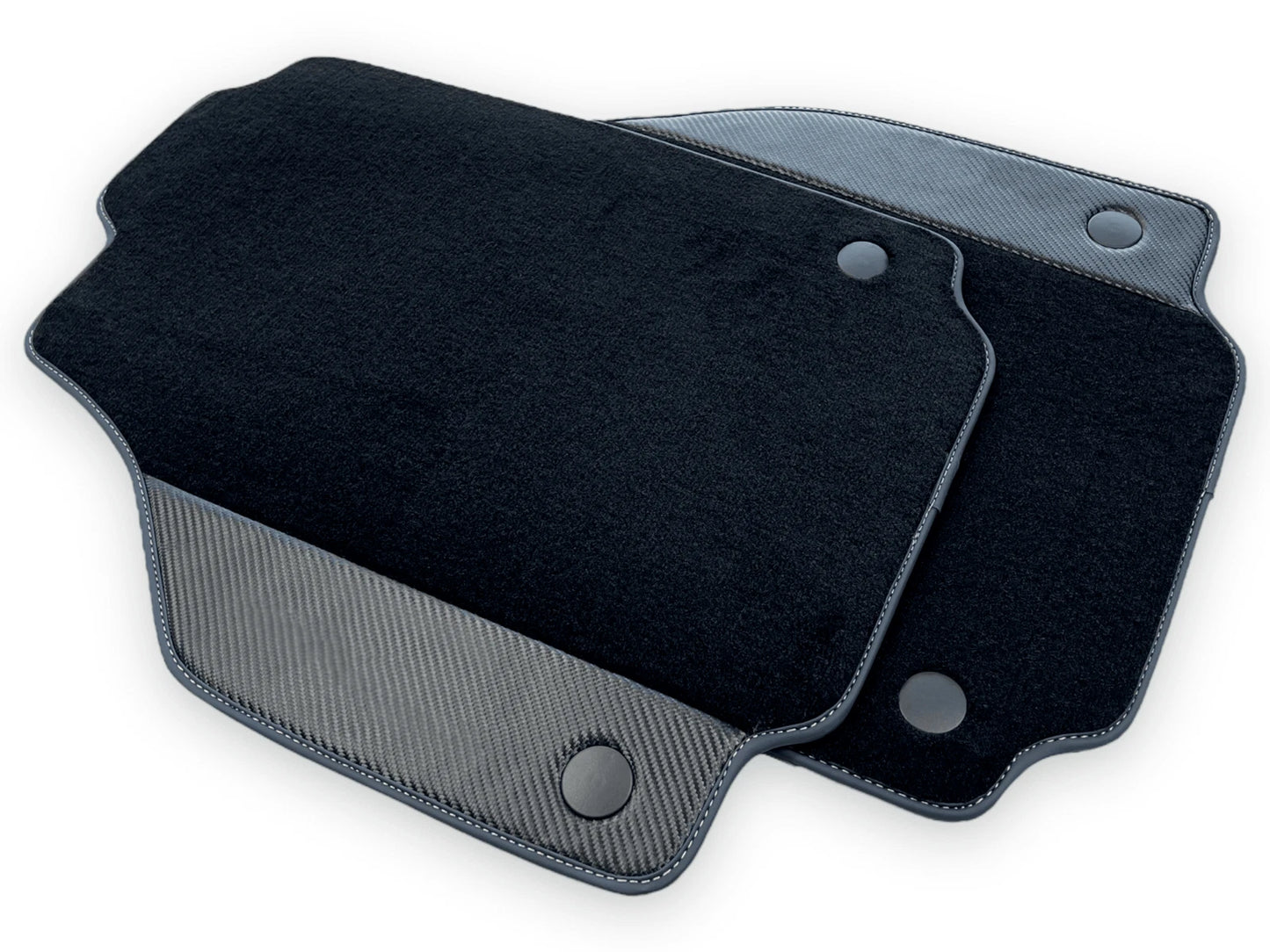 Black Floor Mats for Ferrari 458 Italia with Carbon Fiber Leather (2009-2015)