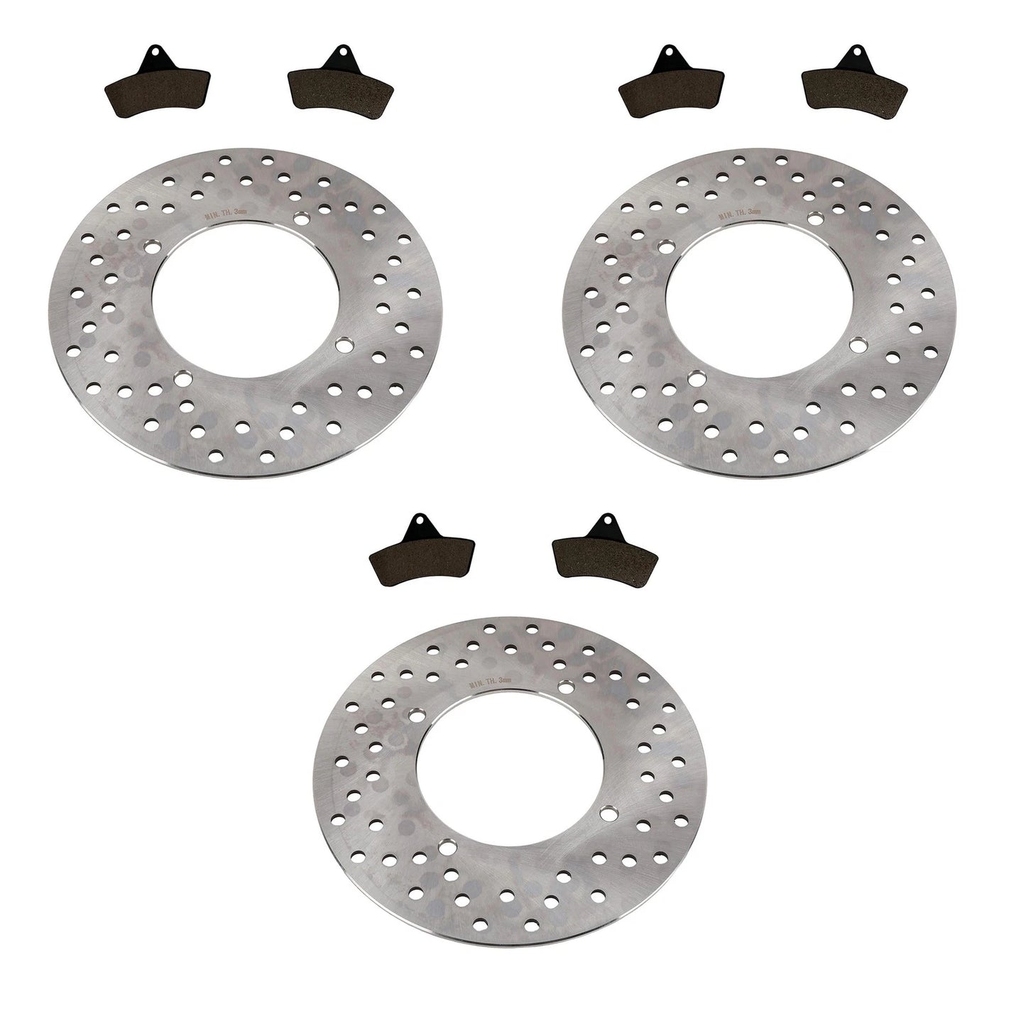 Front & Rear Brake Rotors & Pads for Arctic Cat 500 4x4 (1998–2004)