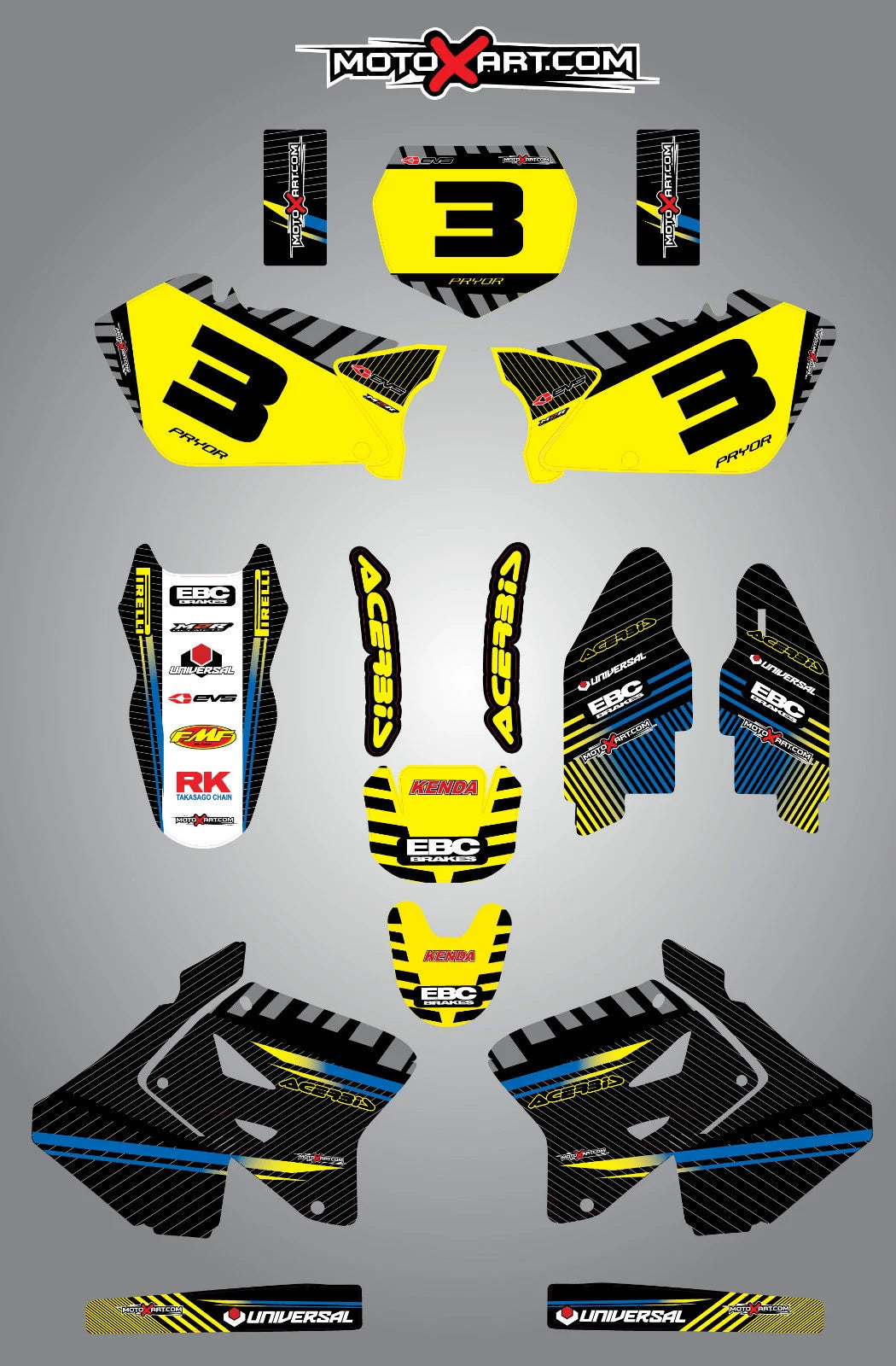 Custom Graphic Kit - Factory Style for Suzuki RM 125 250 (2001-2015)