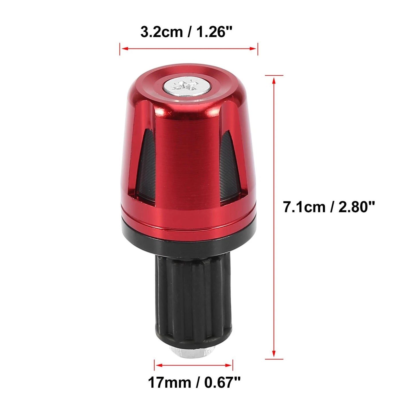 Pair 17mm Hand Grips Handlebar End Caps Plug for Motorcycle Red