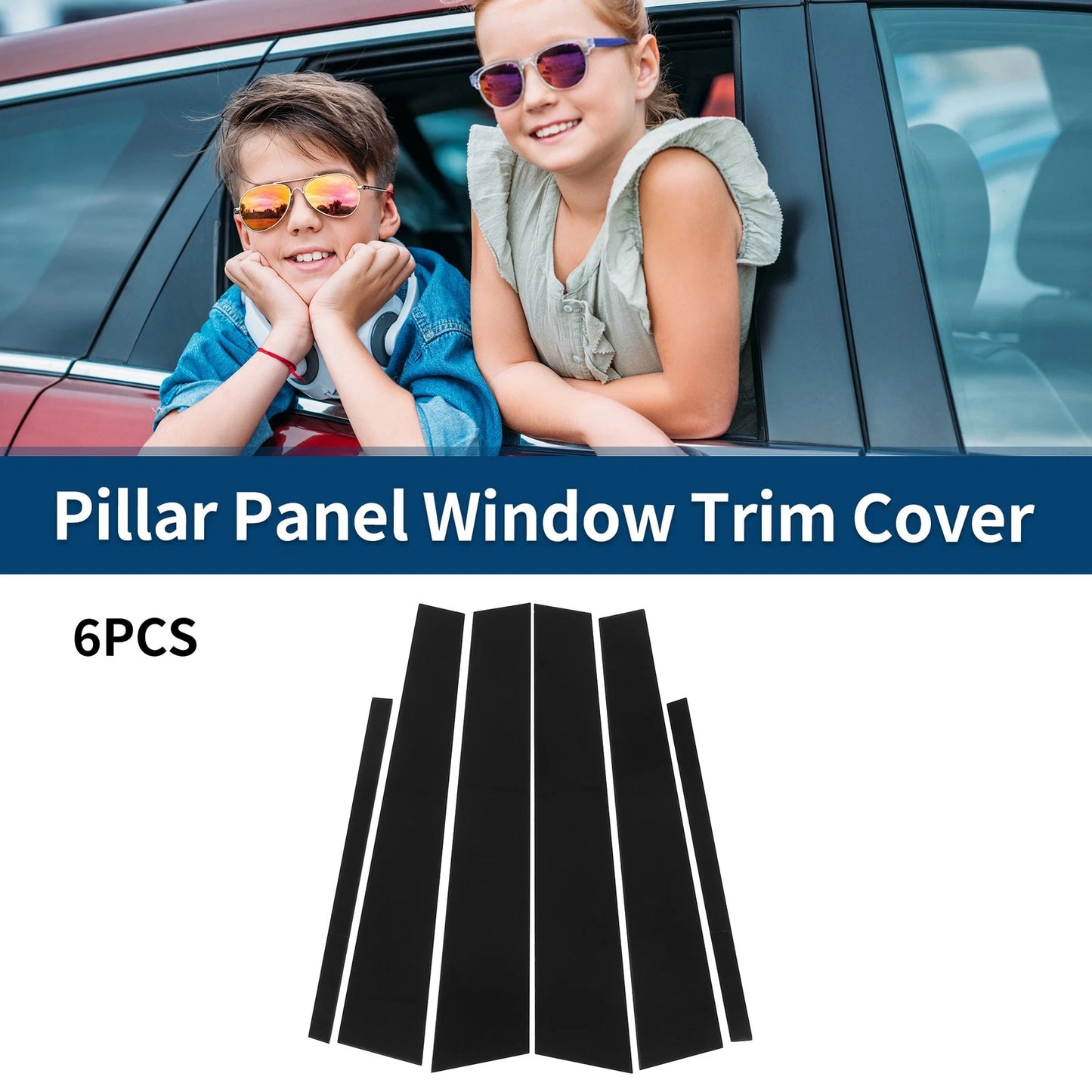 6 x Car Pillar Window Trim Covers for Honda Accord EX-L 2013-2017 Black