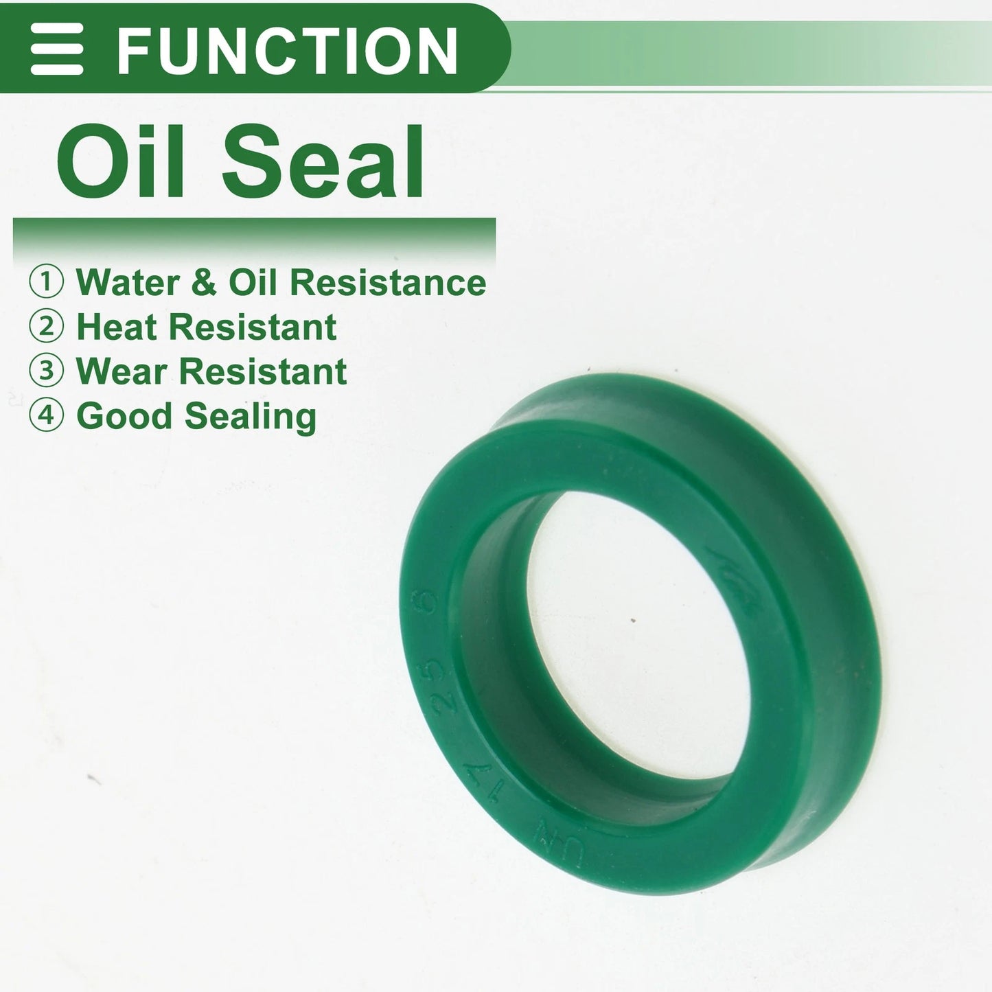 Oil Seal 17x25x6mm TPU Rotary Shaft Seal Green 5 Pcs